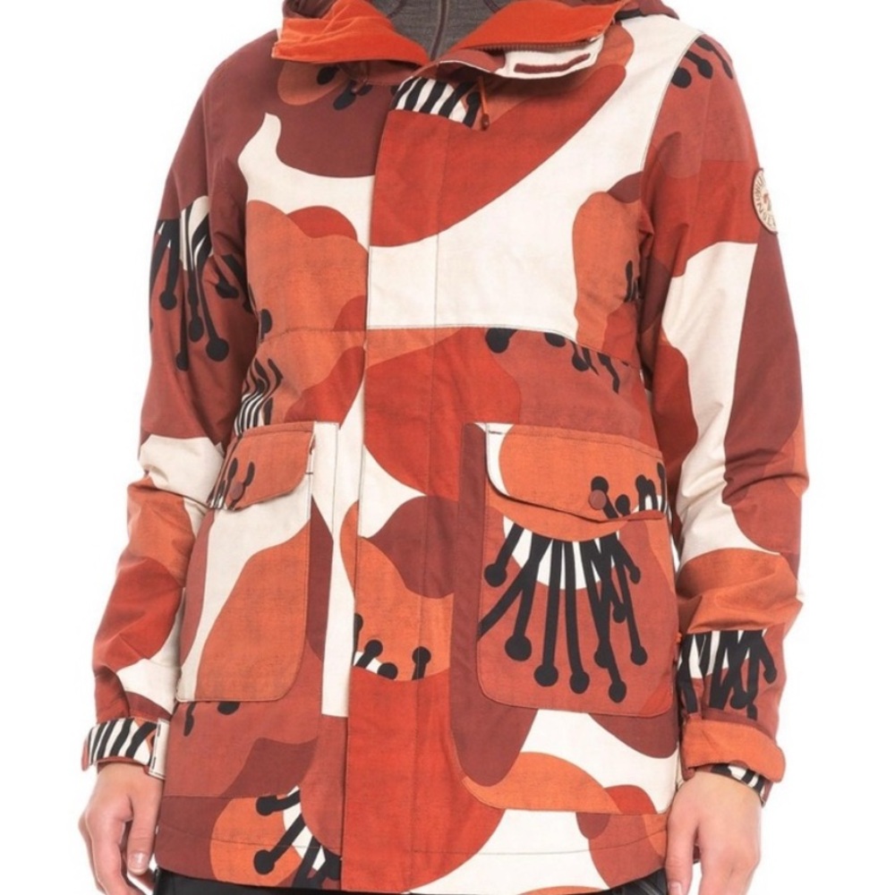 Burton Red and Orange Ski/Snowboarding Jacket